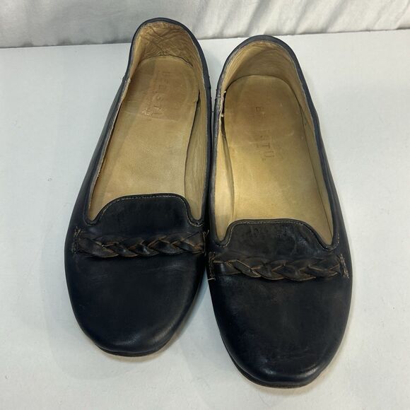 Bed Stu Cobbler Leather Ballet Flats Brown Women’s Size 9 Distressed Braided - Picture 2 of 7